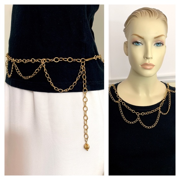 Vintage gold tone chain belt - Picture 1 of 7